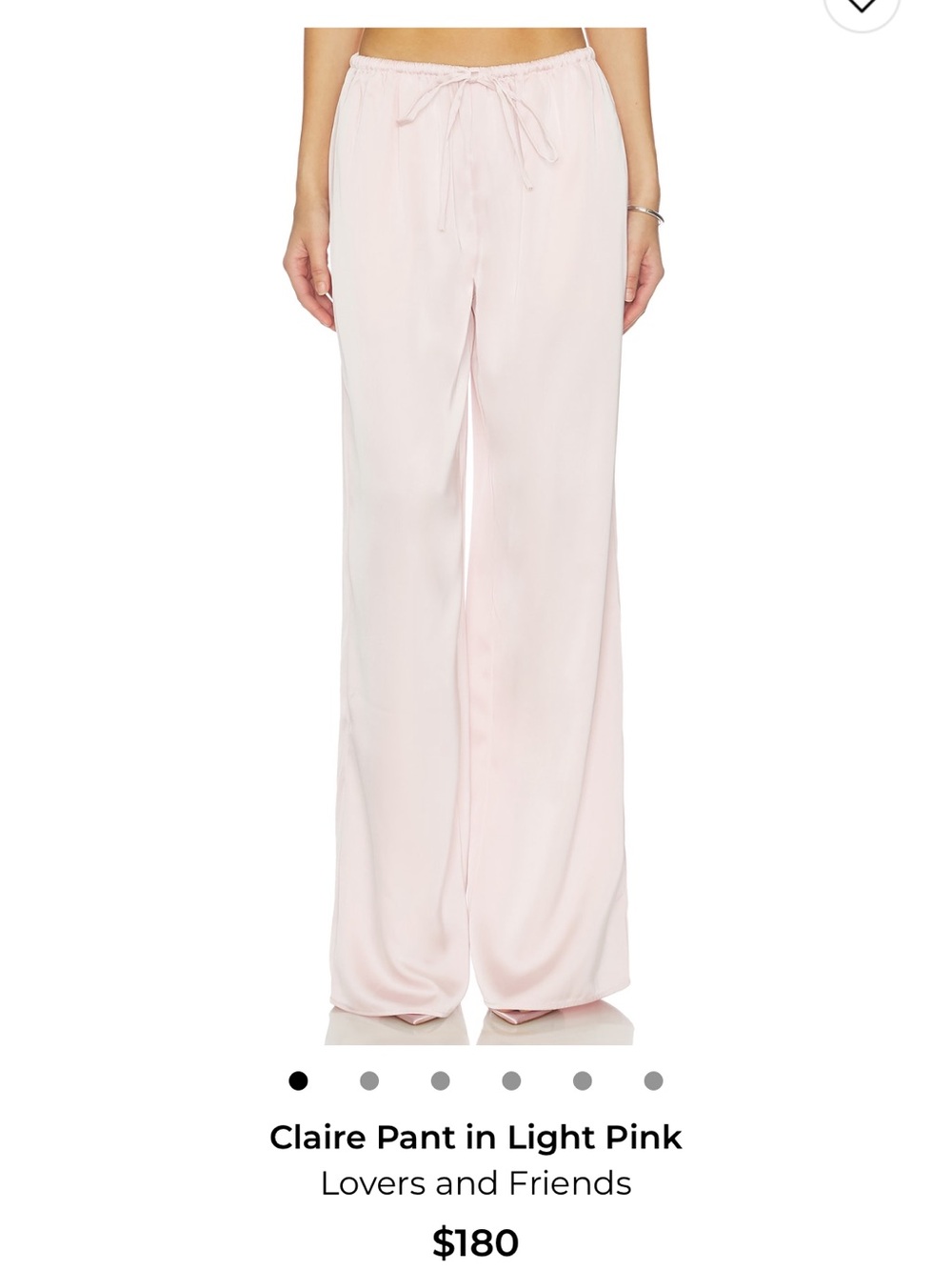 Lovers and Friends Claire white satin drawstring pants
